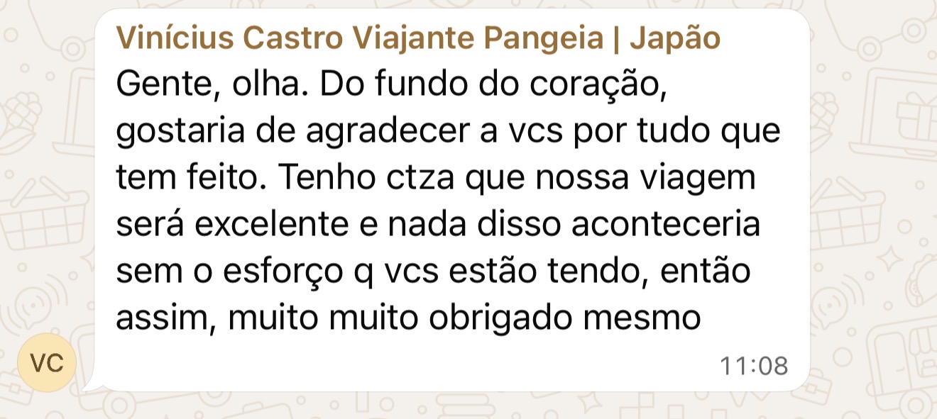 Depoimento do Vinícius Castro — Viajante Pangeia Japão